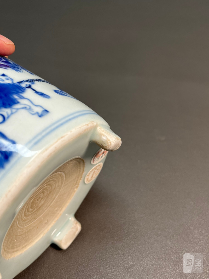 清顺治  青花“六子戏弥勒”图琴炉 - 图16